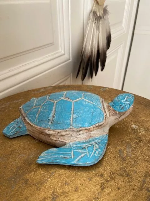 Holzschildkröte türkis